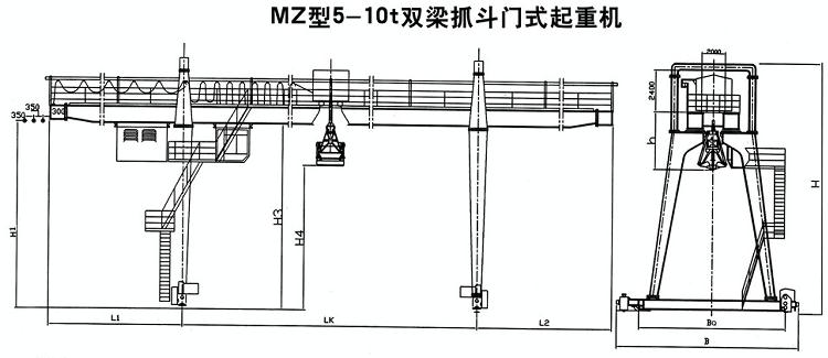 吊钩双梁桥式蜜桃视频APP下载机结构图 吊钩双梁桥式蜜桃视频APP下载机结构图